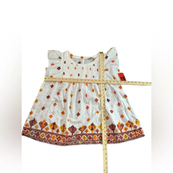 NWT XL Ann Taylor LOFT Aztec print white and orange print - Picture 3 of 6